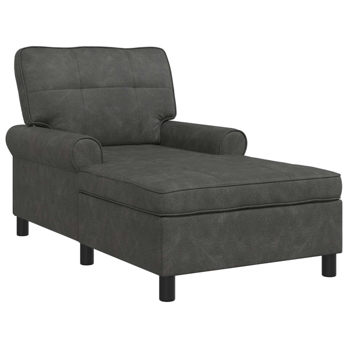 șezlong de relaxare cu pernă Negru 91 x 157 x 91 cm PU antic - WALTI WALTI