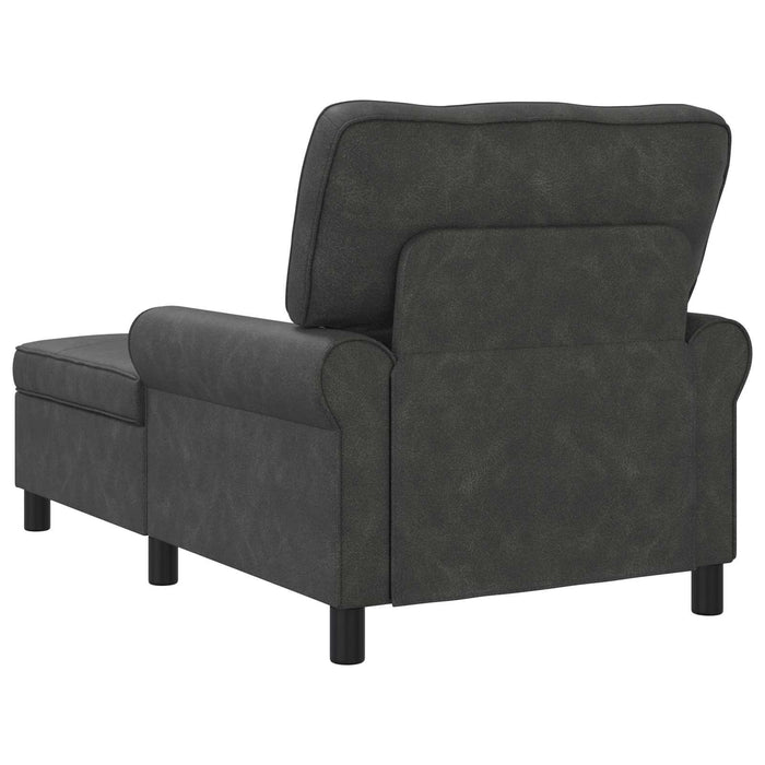 șezlong de relaxare cu pernă Negru 91 x 157 x 91 cm PU antic - WALTI WALTI