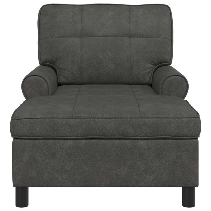 șezlong de relaxare cu pernă Negru 91 x 157 x 91 cm PU antic - WALTI WALTI