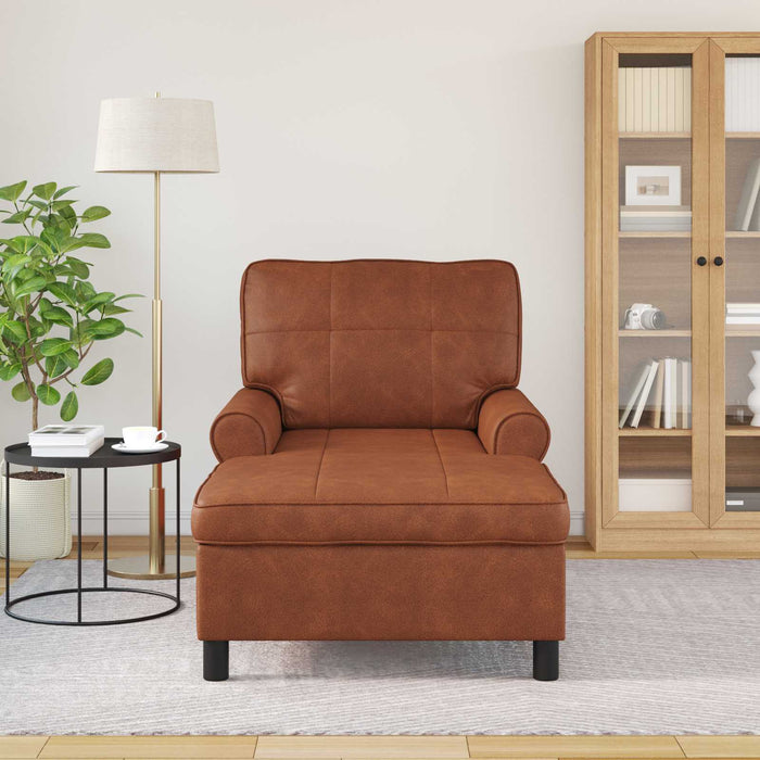 șezlong de relaxare cu pernă Maro 91 x 157 x 91 cm PU antic - WALTI WALTI