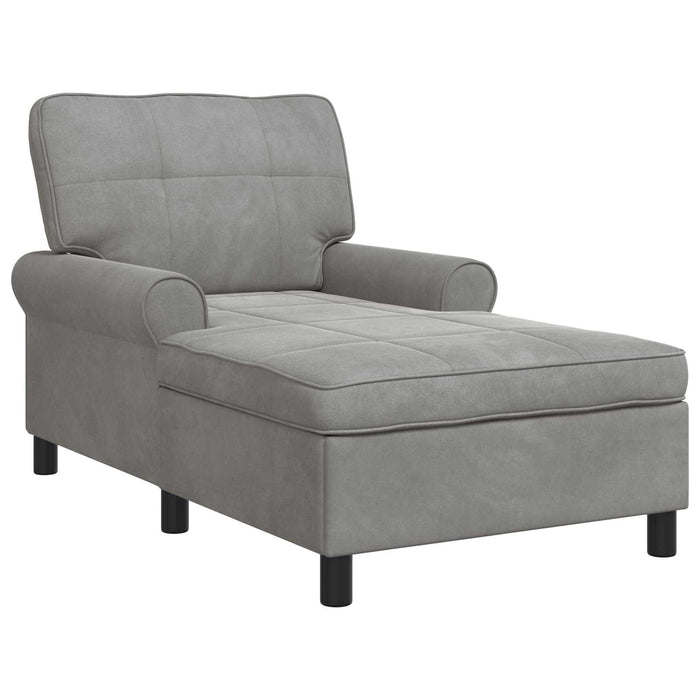 șezlong de relaxare Gri deschis 91 x 157 x 91 cm Catifea - WALTI WALTI