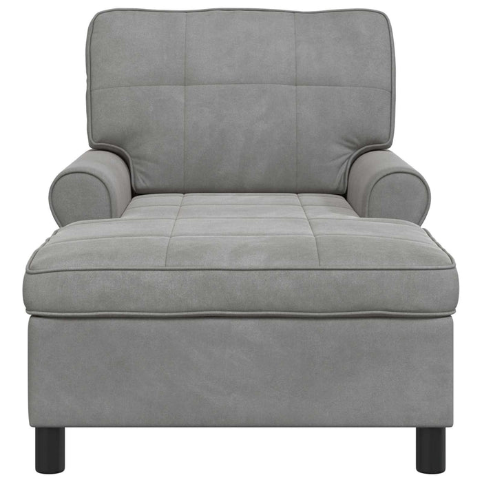 șezlong de relaxare Gri deschis 91 x 157 x 91 cm Catifea - WALTI WALTI