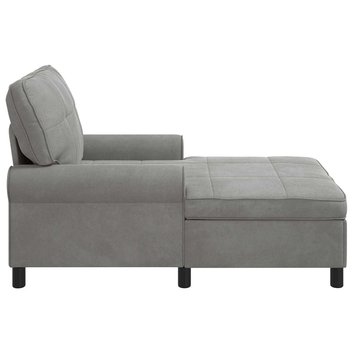 șezlong de relaxare Gri deschis 91 x 157 x 91 cm Catifea - WALTI WALTI