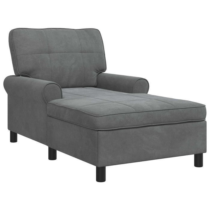 șezlong de relaxare Gri închis 91 x 157 x 91 cm Catifea - WALTI WALTI