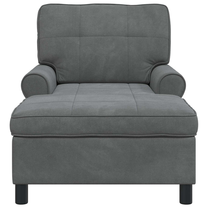 șezlong de relaxare Gri închis 91 x 157 x 91 cm Catifea - WALTI WALTI