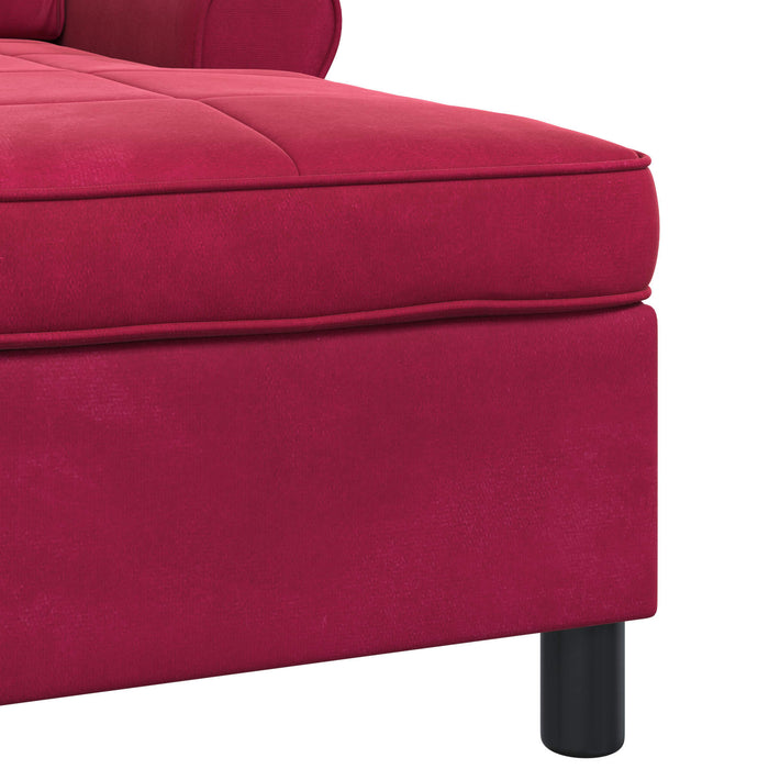 șezlong de relaxare cu pernă Roșu Vin 91 x 157 x 91 cm Catifea - WALTI WALTI