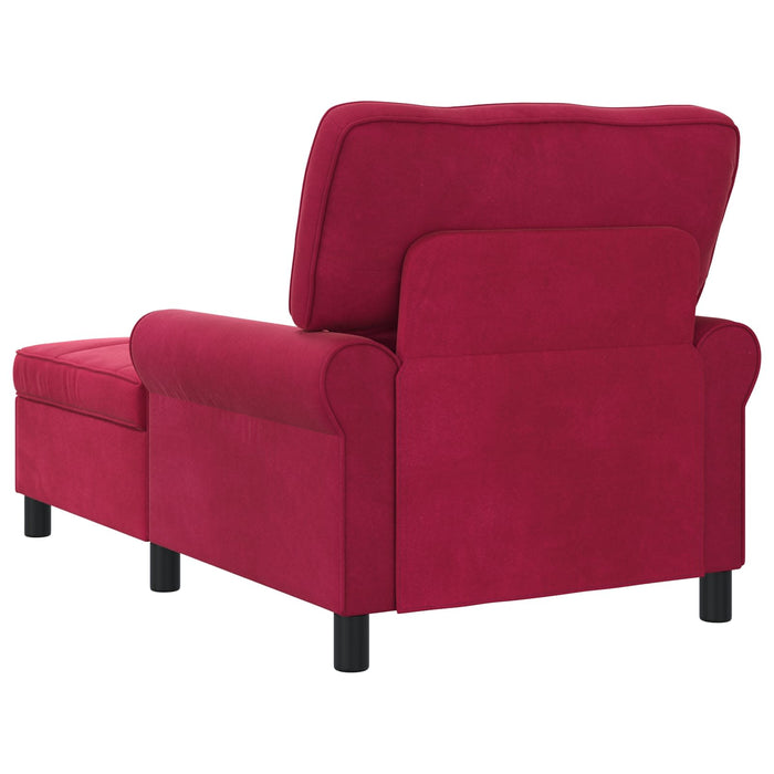 șezlong de relaxare cu pernă Roșu Vin 91 x 157 x 91 cm Catifea - WALTI WALTI