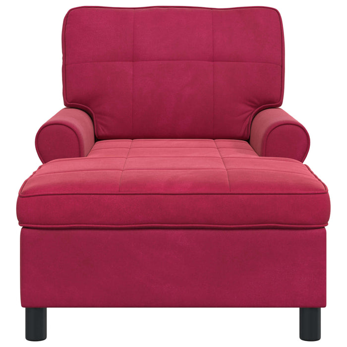 șezlong de relaxare cu pernă Roșu Vin 91 x 157 x 91 cm Catifea - WALTI WALTI