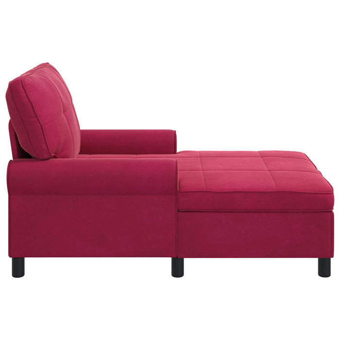 șezlong de relaxare cu pernă Roșu Vin 91 x 157 x 91 cm Catifea - WALTI WALTI