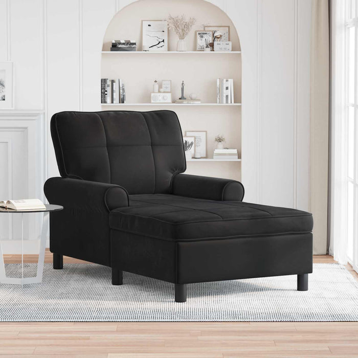 șezlong de relaxare cu pernă Negru 91 x 157 x 91 cm Catifea - WALTI WALTI