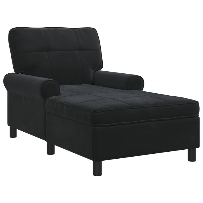 șezlong de relaxare cu pernă Negru 91 x 157 x 91 cm Catifea - WALTI WALTI