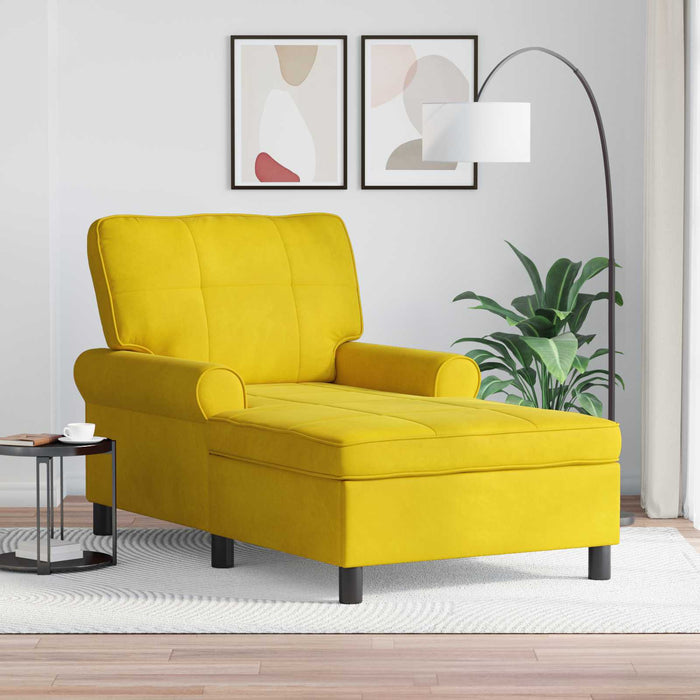 șezlong de relaxare cu pernă Galben 91 x 157 x 91 cm Catifea - WALTI WALTI