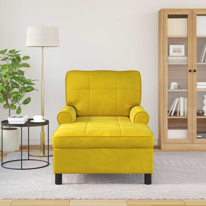 șezlong de relaxare cu pernă Galben 91 x 157 x 91 cm Catifea - WALTI WALTI