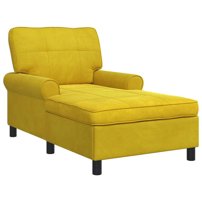 șezlong de relaxare cu pernă Galben 91 x 157 x 91 cm Catifea - WALTI WALTI