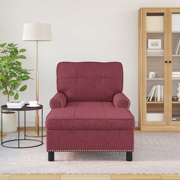 șezlong de relaxare cu pernă Roșu Vin 91 x 157 x 91 cm țesătură - WALTI WALTI