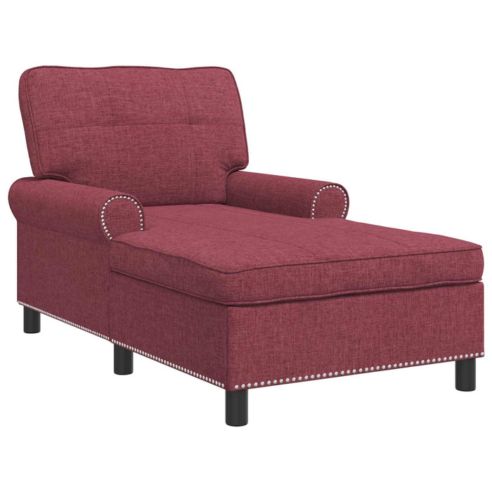 șezlong de relaxare cu pernă Roșu Vin 91 x 157 x 91 cm țesătură - WALTI WALTI