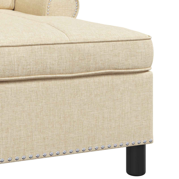 șezlong de relaxare cu pernă Crem 91 x 157 x 91 cm țesătură - WALTI WALTI