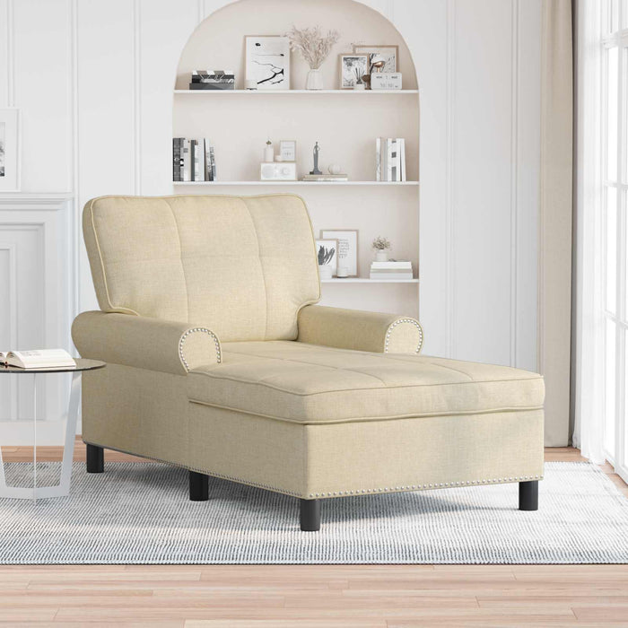 șezlong de relaxare cu pernă Crem 91 x 157 x 91 cm țesătură - WALTI WALTI