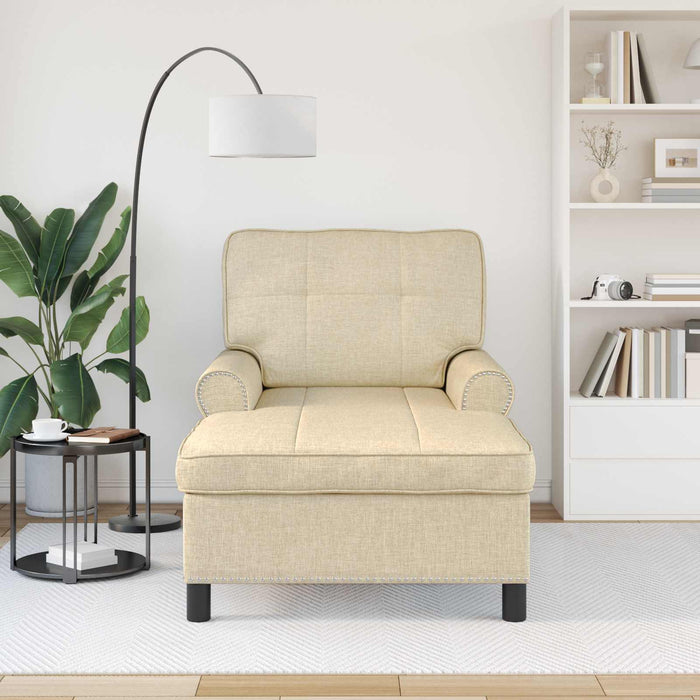 șezlong de relaxare cu pernă Crem 91 x 157 x 91 cm țesătură - WALTI WALTI