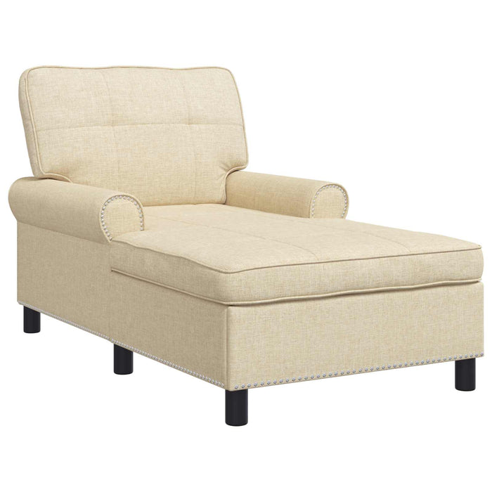 șezlong de relaxare cu pernă Crem 91 x 157 x 91 cm țesătură - WALTI WALTI