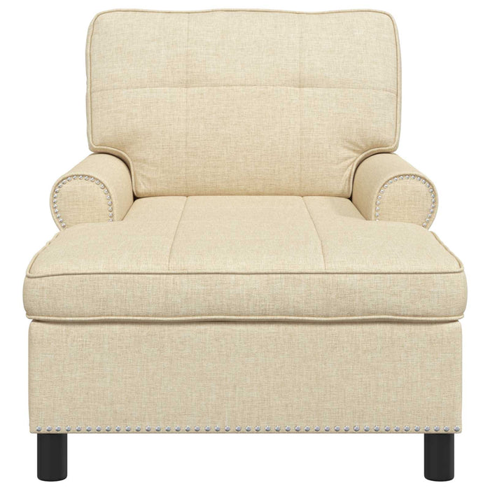șezlong de relaxare cu pernă Crem 91 x 157 x 91 cm țesătură - WALTI WALTI