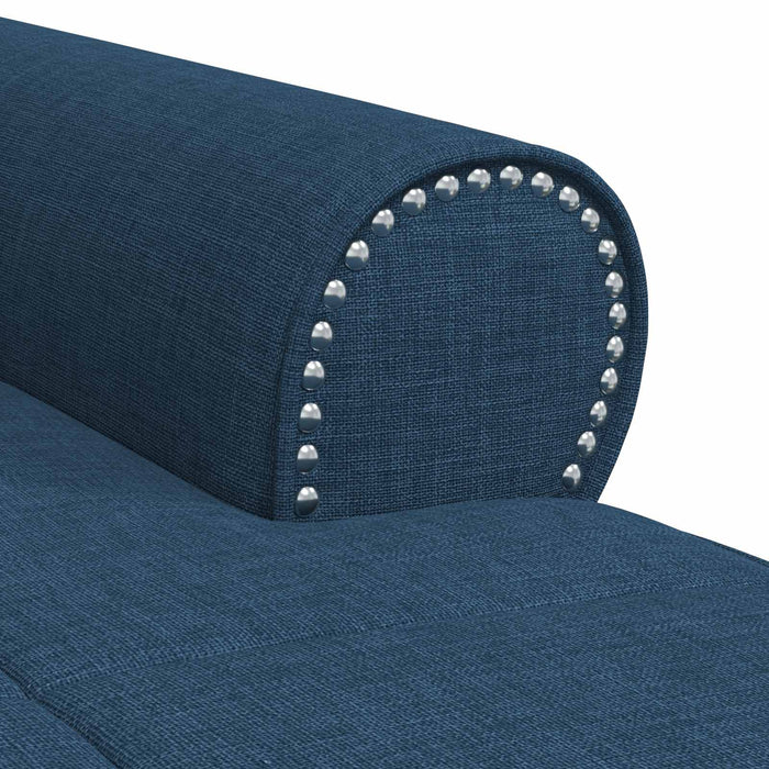 șezlong de relaxare cu pernă albastru 91 x 157 x 91 cm țesătură - WALTI WALTI