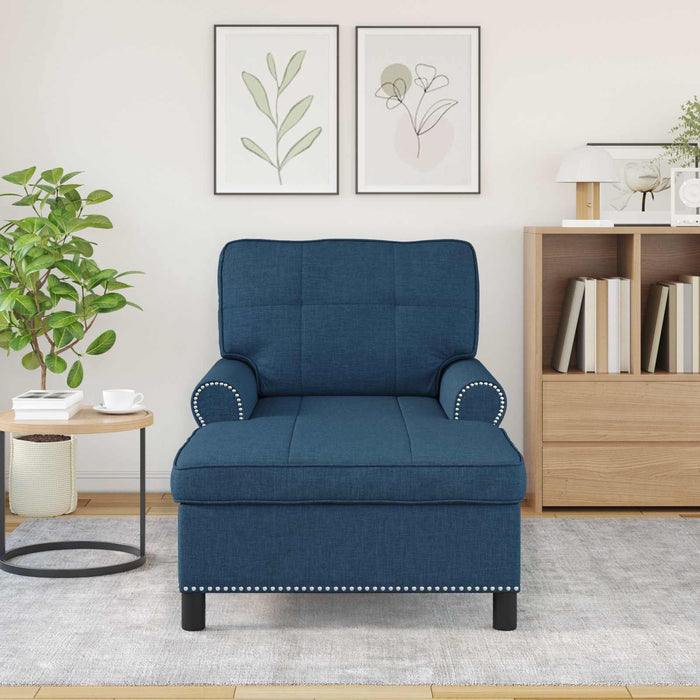 șezlong de relaxare cu pernă albastru 91 x 157 x 91 cm țesătură - WALTI WALTI