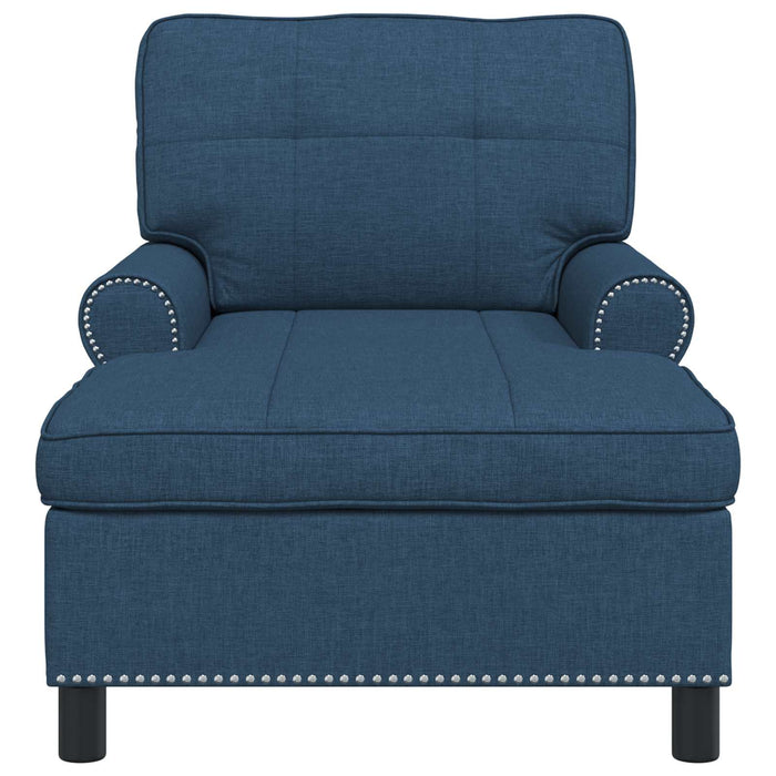 șezlong de relaxare cu pernă albastru 91 x 157 x 91 cm țesătură - WALTI WALTI