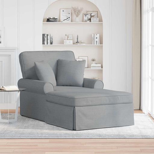 Chaise Lounge cu fustă Gri deschis 91 x 157 x 91 cm țesătură - WALTI WALTI