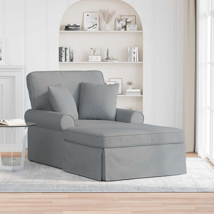 Chaise Lounge cu fustă Gri deschis 91 x 157 x 91 cm țesătură - WALTI WALTI