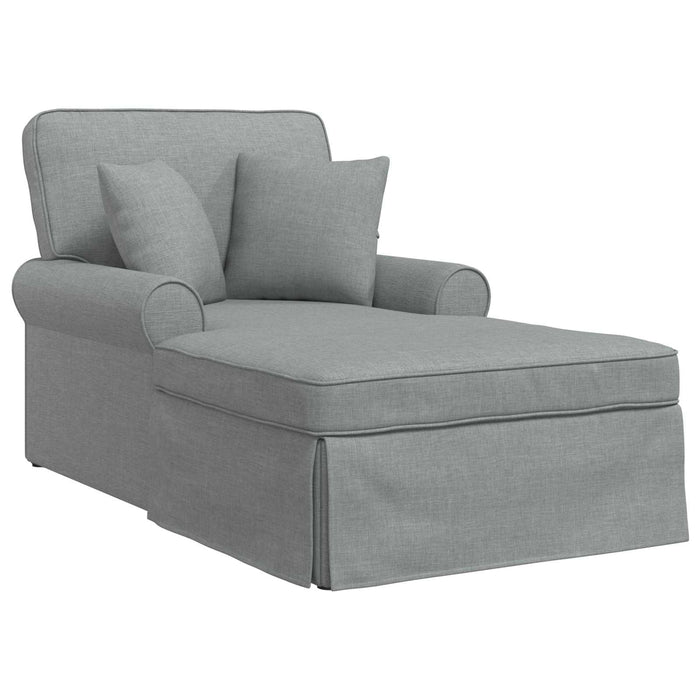 Chaise Lounge cu fustă Gri deschis 91 x 157 x 91 cm țesătură - WALTI WALTI
