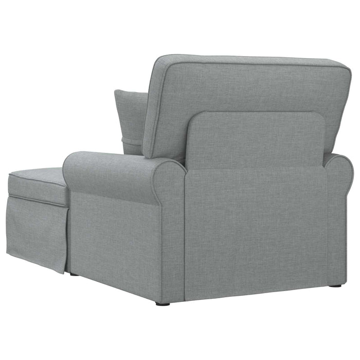 Chaise Lounge cu fustă Gri deschis 91 x 157 x 91 cm țesătură - WALTI WALTI