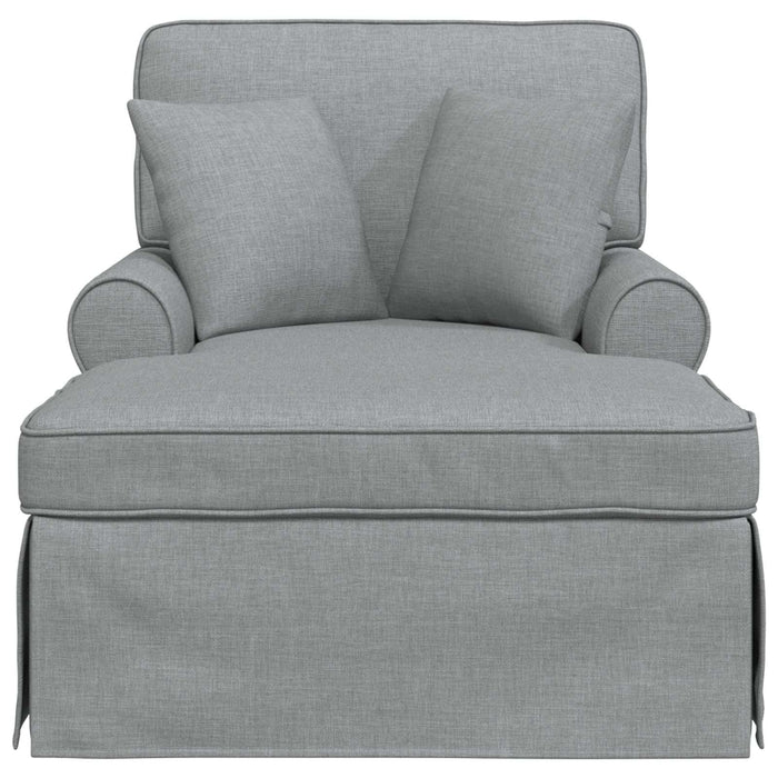 Chaise Lounge cu fustă Gri deschis 91 x 157 x 91 cm țesătură - WALTI WALTI