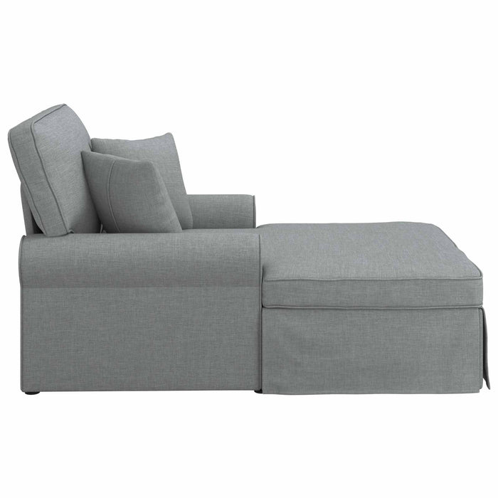 Chaise Lounge cu fustă Gri deschis 91 x 157 x 91 cm țesătură - WALTI WALTI
