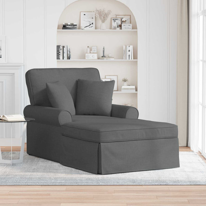 Chaise Lounge cu fustă Gri închis 91 x 157 x 91 cm țesătură - WALTI WALTI