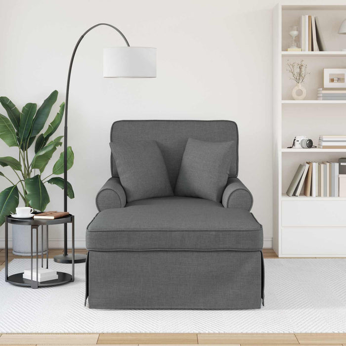 Chaise Lounge cu fustă Gri închis 91 x 157 x 91 cm țesătură - WALTI WALTI