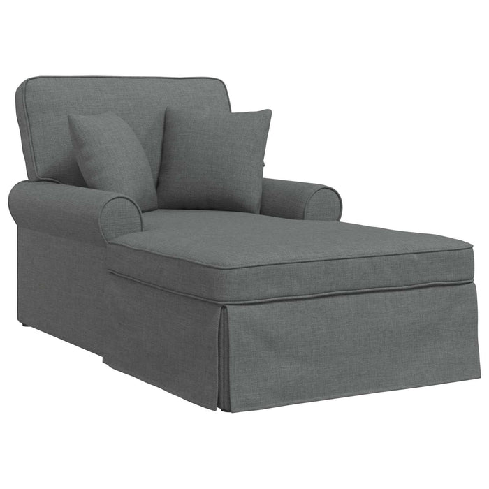 Chaise Lounge cu fustă Gri închis 91 x 157 x 91 cm țesătură - WALTI WALTI