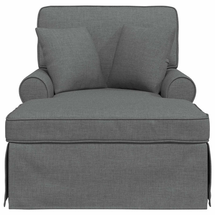 Chaise Lounge cu fustă Gri închis 91 x 157 x 91 cm țesătură - WALTI WALTI