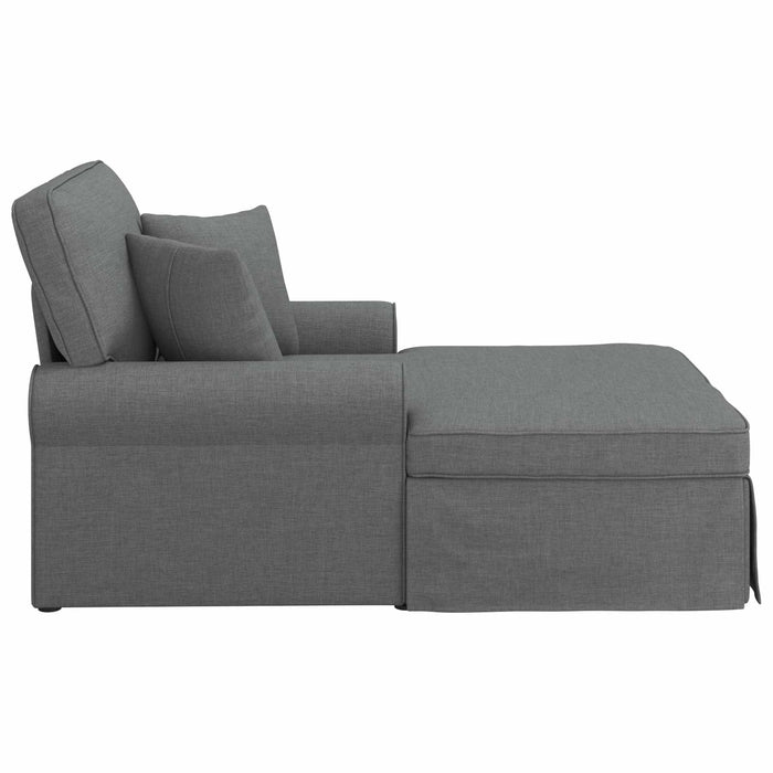 Chaise Lounge cu fustă Gri închis 91 x 157 x 91 cm țesătură - WALTI WALTI