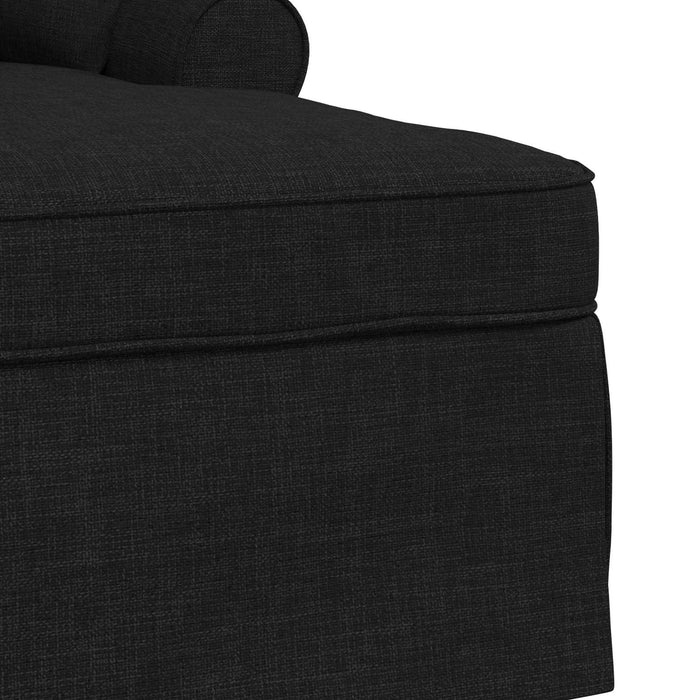 Chaise Lounge cu fustă cu pernă Negru 91 x 157 x 91 cm țesătură - WALTI WALTI