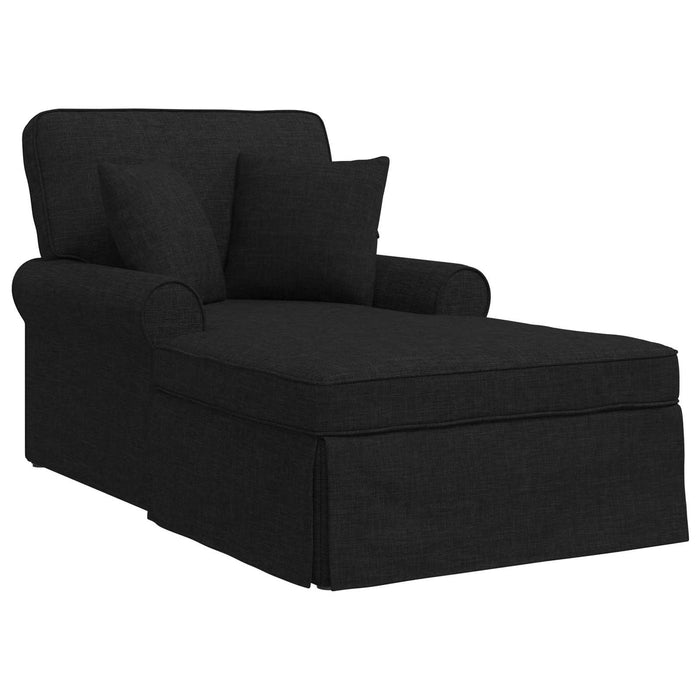 Chaise Lounge cu fustă cu pernă Negru 91 x 157 x 91 cm țesătură - WALTI WALTI