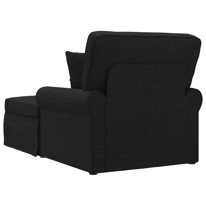 Chaise Lounge cu fustă cu pernă Negru 91 x 157 x 91 cm țesătură - WALTI WALTI