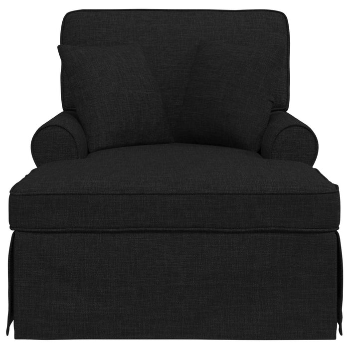 Chaise Lounge cu fustă cu pernă Negru 91 x 157 x 91 cm țesătură - WALTI WALTI