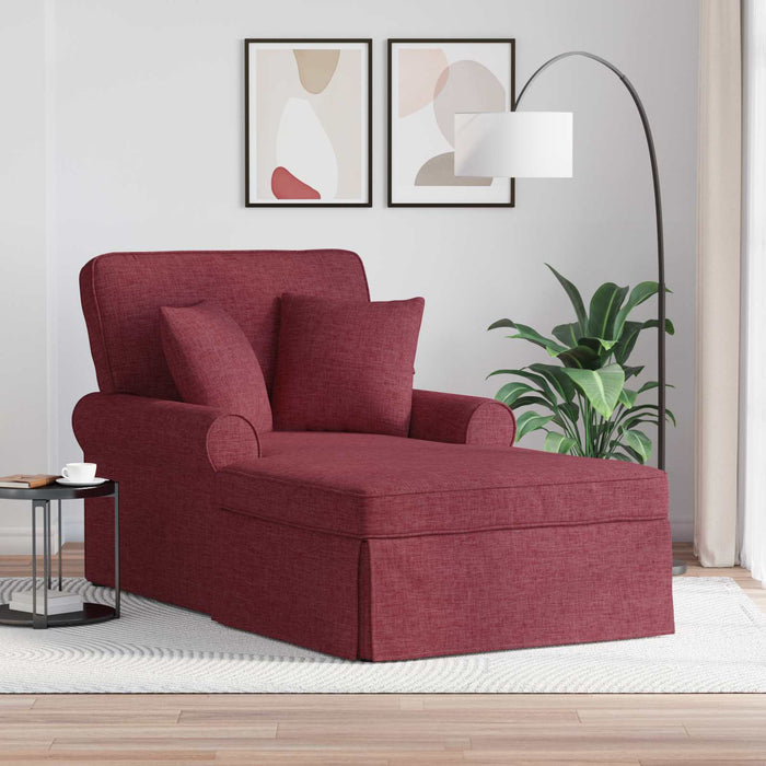 Chaise Lounge cu fustă Roșu Vin 91 x 157 x 91 cm țesătură - WALTI WALTI