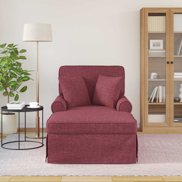 Chaise Lounge cu fustă Roșu Vin 91 x 157 x 91 cm țesătură - WALTI WALTI