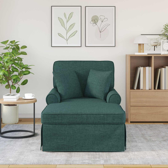 Chaise Lounge cu fustă Verde închis 91 x 157 x 91 cm țesătură - WALTI WALTI