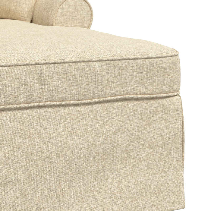 Chaise Lounge cu fustă cu pernă Crem 91 x 157 x 91 cm țesătură - WALTI WALTI