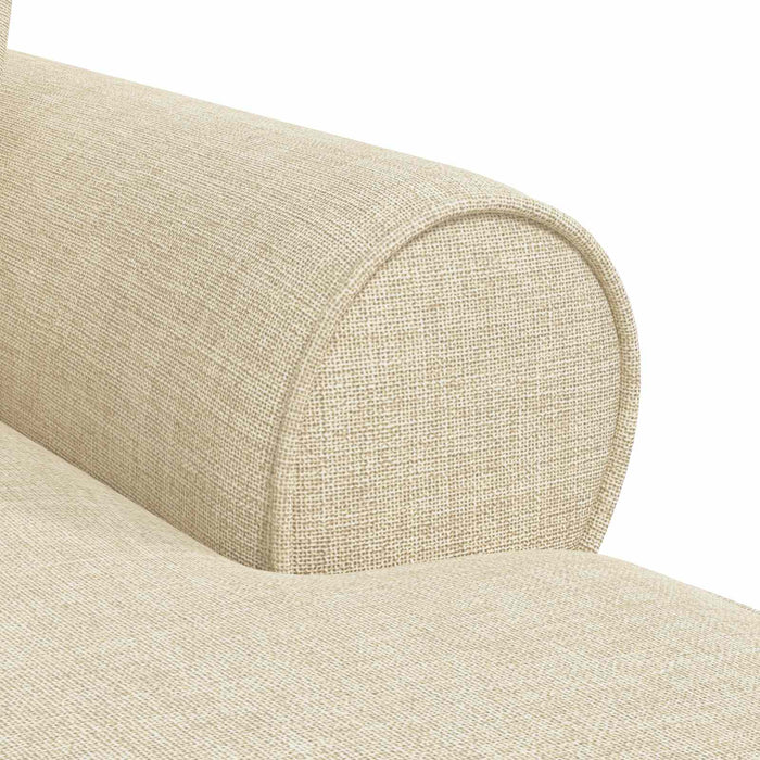 Chaise Lounge cu fustă cu pernă Crem 91 x 157 x 91 cm țesătură - WALTI WALTI