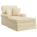 Chaise Lounge cu fustă cu pernă Crem 91 x 157 x 91 cm țesătură - WALTI WALTI