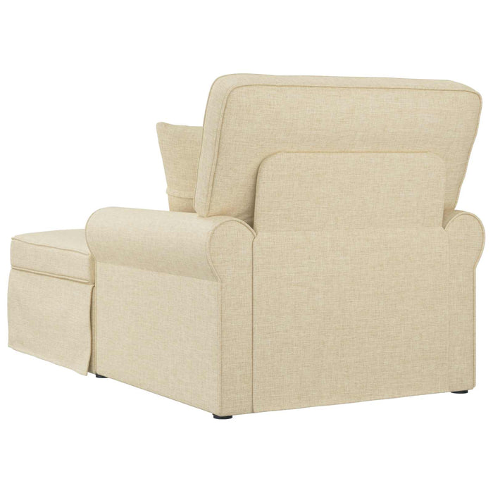 Chaise Lounge cu fustă cu pernă Crem 91 x 157 x 91 cm țesătură - WALTI WALTI